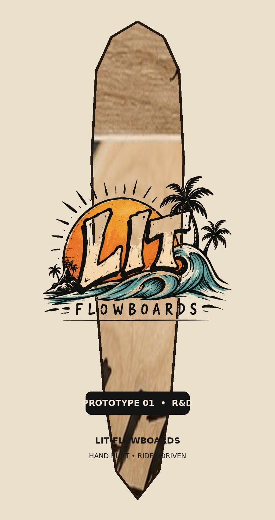 Full LIT Flowboards prototype board concept